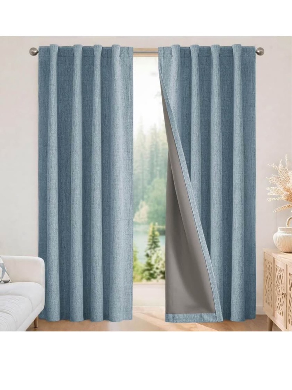 Joydeco Blackout Curtains for Bedroom - 108 Inch Long 100% Light Blocking 2 pnls